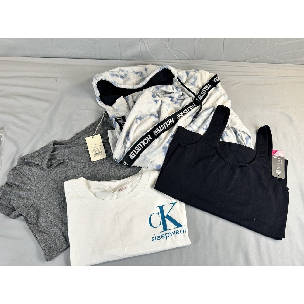 Women's Mixed Brand Clothing Lot Size M CK Sleepwear Hollister Hoodie Tank